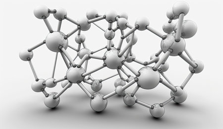 3d illustration of a molecular structure on a smooth background. Generative AIの素材