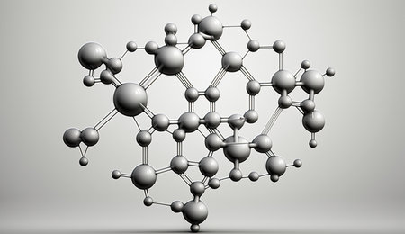 3d illustration of a molecular structure on a smooth background. Generative AIの素材