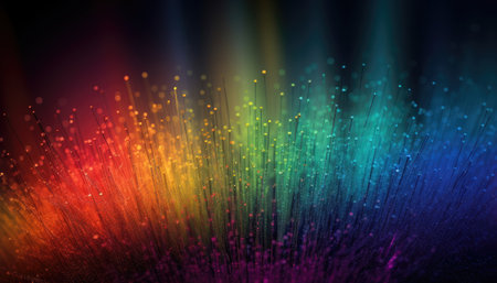 Explosion of multicolored water droplets spreading everywhere. Abstract background. Generative AIの素材