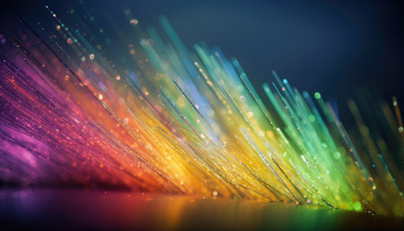 Explosion of multicolored water droplets spreading everywhere. Abstract background. Generative AIの素材