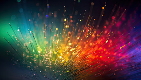 Explosion of multicolored water droplets spreading everywhere. Abstract background. Generative AIの素材