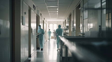Doctors, nurses and medical staff in a hospital. Generative AIの素材
