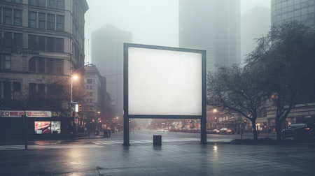 Blank empty billboard in an urban environment. Generative AIの素材