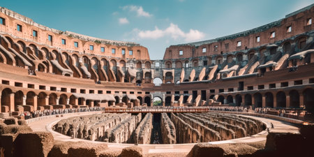 View of the Colosseum in Romeの素材