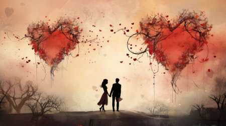 Valentine's Day greeting card. Love conceptの素材