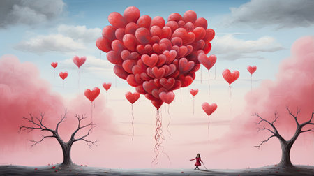 Valentine's Day greeting card. Love conceptの素材