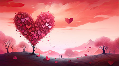 Valentine's Day greeting card. Love conceptの素材