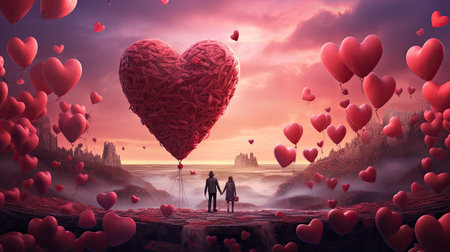 Valentine's Day greeting card. Love conceptの素材