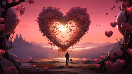 Valentine's Day greeting card. Love conceptの素材