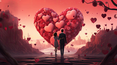 Valentine's Day greeting card. Love conceptの素材