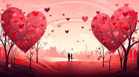 Valentine's Day greeting card. Love conceptの素材