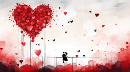 Valentine's Day greeting card. Love conceptの素材