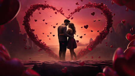 Valentine's Day greeting card. Love conceptの素材