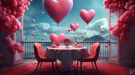 Valentine's Day greeting card. Love conceptの素材