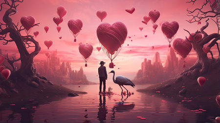 Valentine's Day greeting card. Love conceptの素材