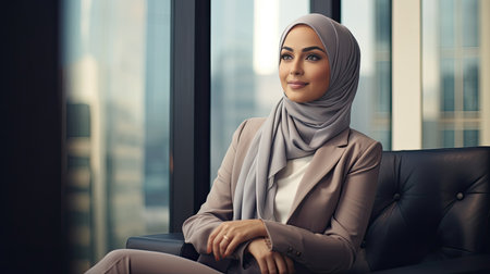 Portrait of a mushlim businesswomanの素材