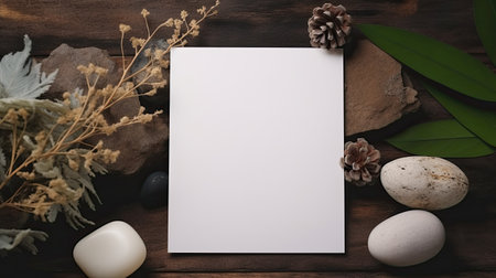 white card with a boho composition backgroundの素材