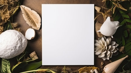 white card with a boho composition backgroundの素材