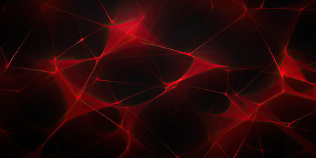 Abstract red net grid texture on black backgroundの素材