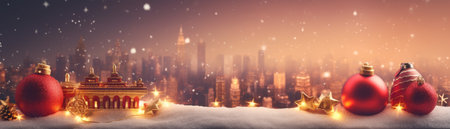 Panoramic christmas concept backgroundの素材