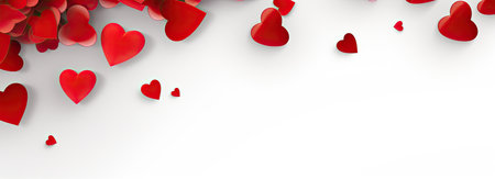 Empty valentine's day greeting card with copyspace on white backgroundの素材