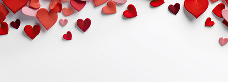 Empty valentine's day greeting card with copyspace on white backgroundの素材