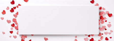 Empty valentine's day greeting card with copyspace on white backgroundの素材