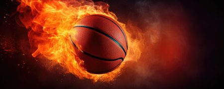 basketball on fireの素材