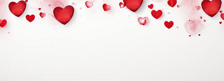 Empty valentine's day greeting card with copyspace on white backgroundの素材