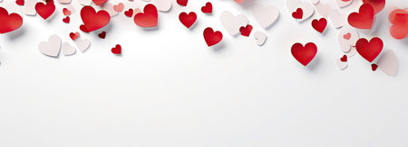 Empty valentine's day greeting card with copyspace on white backgroundの素材