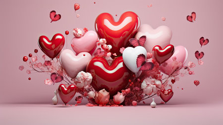 Decorative elements inspired by heartsの素材