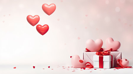 Valentine's day gift on white backgroundの素材