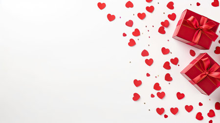 Valentine's day gift on white backgroundの素材