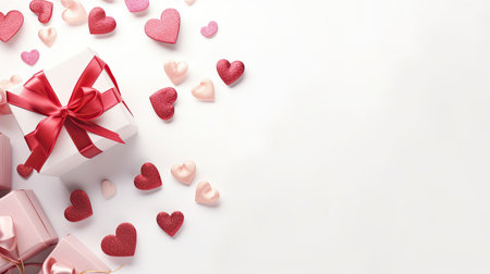 Valentine's day gift on white backgroundの素材