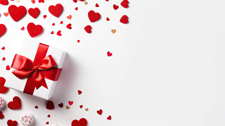 Valentine's day gift on white backgroundの素材