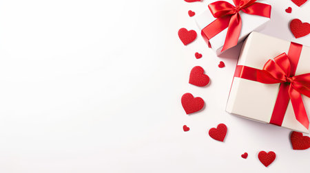 Valentine's day gift on white backgroundの素材