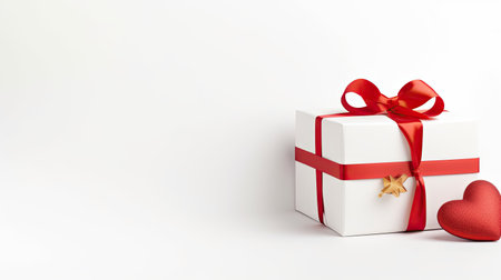 Valentine's day gift on white backgroundの素材