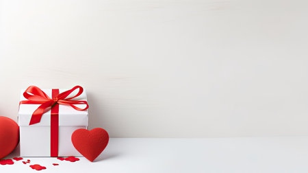 Valentine's day gift on white backgroundの素材