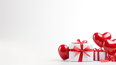 Valentine's day gift on white backgroundの素材