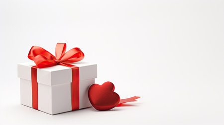 Valentine's day gift on white backgroundの素材