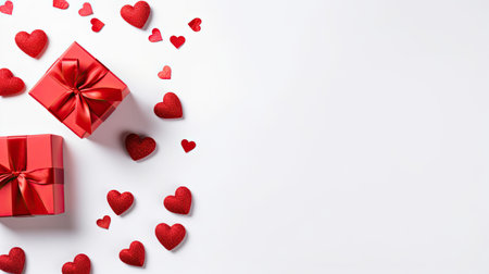 Valentine's day gift on white backgroundの素材