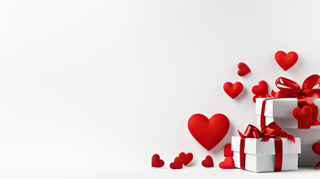Valentine's day gift on white backgroundの素材