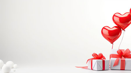 Valentine's day gift on white backgroundの素材
