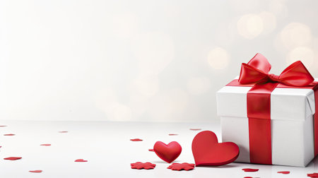 Valentine's day gift on white backgroundの素材