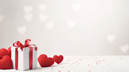 Valentine's day gift on white backgroundの素材
