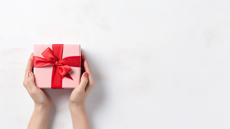 Valentine's day gift on white backgroundの素材