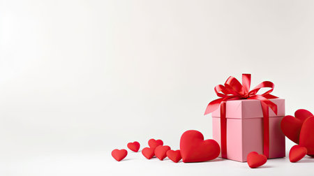 Valentine's day gift on white backgroundの素材