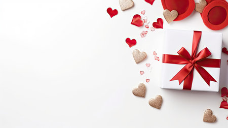 Valentine's day gift on white backgroundの素材