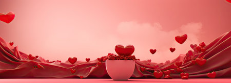 Empty valentine's day greeting card with copyspaceの素材