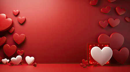 Empty valentine's day greeting card with copyspaceの素材